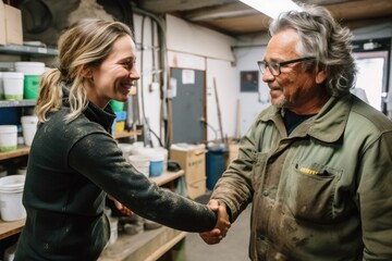 zero waste lifestyle advocates shaking hands to seal a deal