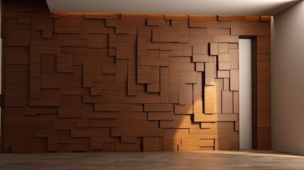 Perfect harmony between the door and the wall as the overall effect of the wood is perfected. Generative AI Technology 