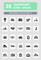 Transportation vehicle glyph style icon design