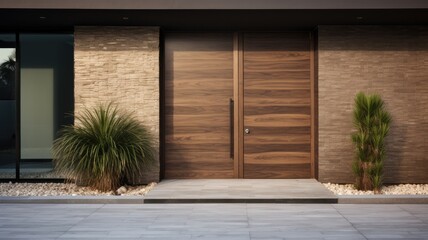 Perfect harmony between the door and the wall as the overall effect of the wood is perfected. Generative AI Technology 