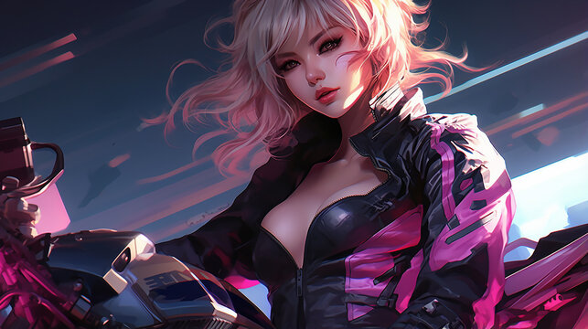 Garota motociclista Dva. M&oacute;vel . Garota iphone, garota tatuagem, garota de arte digital, papel de parede de telefone Anime Biker Girl HD