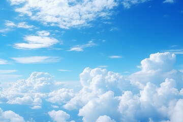 Naklejka na ściany i meble Bright blue sky above the cloud background