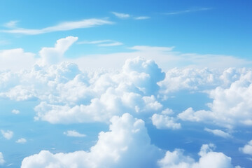 Naklejka na ściany i meble Bright blue sky above the cloud background