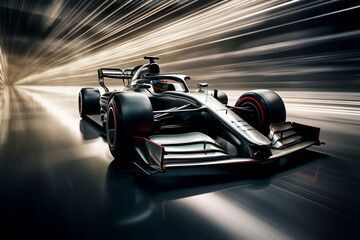 Fototapeta premium Generative ai sport car racing formula one in race high speed track
