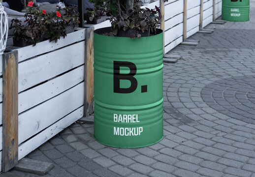Metal Barrel Mockup