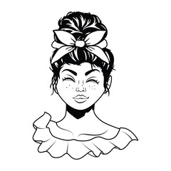 Vector Women Latin american Character isolated illustration