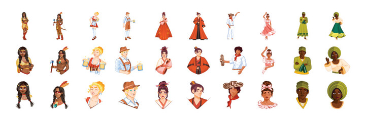 Vector cultural diversity Character isolated illustration
