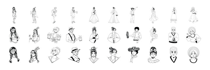 Vector cultural diversity Character isolated illustration