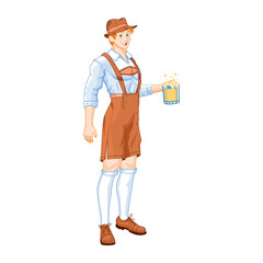 Vector Men European Character isolated illustration