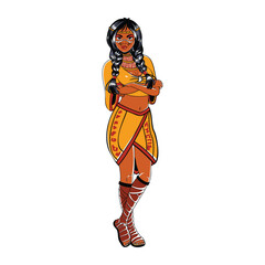 Vector Women African Character isolated illustration