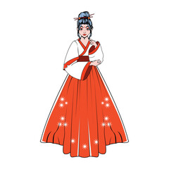 Vector Women Asian Character isolated illustration