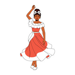 Vector Women Latin american Character isolated illustration
