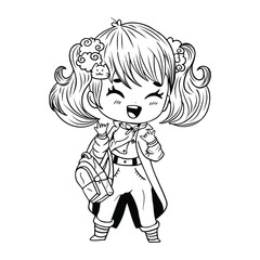 Vector Cartoon Chibi girl Character isolated illustration