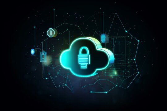 Illustration of cloud workload security and protection concept. Generative AI