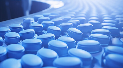 Creating Blue Pills Medicine: Inside the Pharmaceutical Manufacturing Line