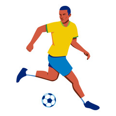 Vector Colorful Soccer Player Illustration Icon Isolated