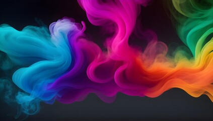 Obraz premium Vibrant Colors of Smoke on a Dark Background: Dynamic and Eye-Catching Visual Effects