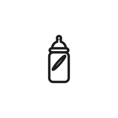 milk bottle vector icon line template