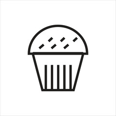 cup cake vector icon line template
