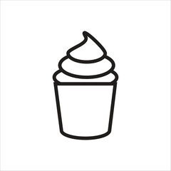 cup cake vector icon line template