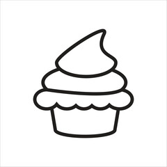 cup cake vector icon line template