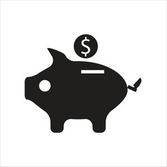 piggy bank vector icon line template