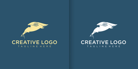 Naklejka premium little bird silhouette logo. Simple bird logo collection. Bird logo template