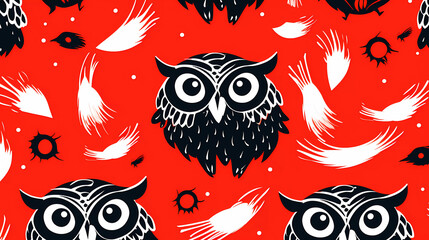 Owl-Inspired Patterns: Intricate Design with Owl Motif