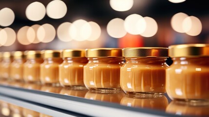 Peanut butter in supermarket