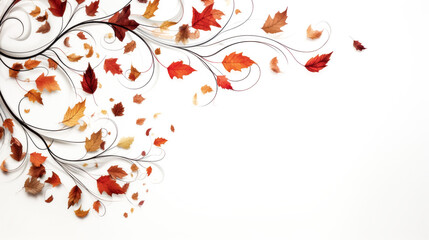 An autumnal swirl pattern is displayed on a plain white background.