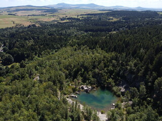 Fototapeta na wymiar Le lac Bleu, Champclause, Mazet Saint Voy, Araules, Haute-Loire, Auvergne Rhône Alpes, France, Europe, Massif Central