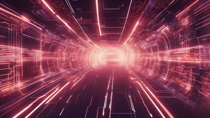 abstract light background 3D Futuristic circuit background. Motion graphic for abstract data center