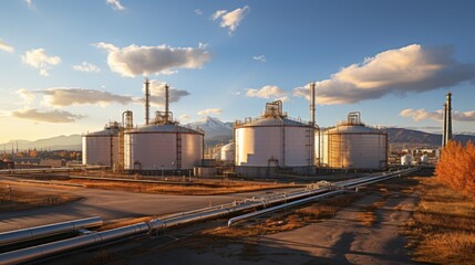 Fototapeta na wymiar Industrial Oil and Gas Storage Tanks Fuel