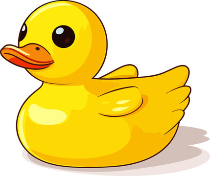 Yellow Rubber Duck Vector Illustration.