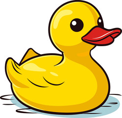 Yellow Rubber Duck Vector Illustration.