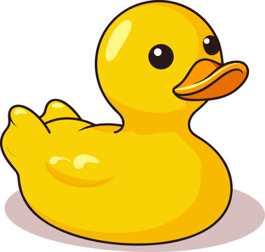 Yellow Rubber Duck Vector Illustration.