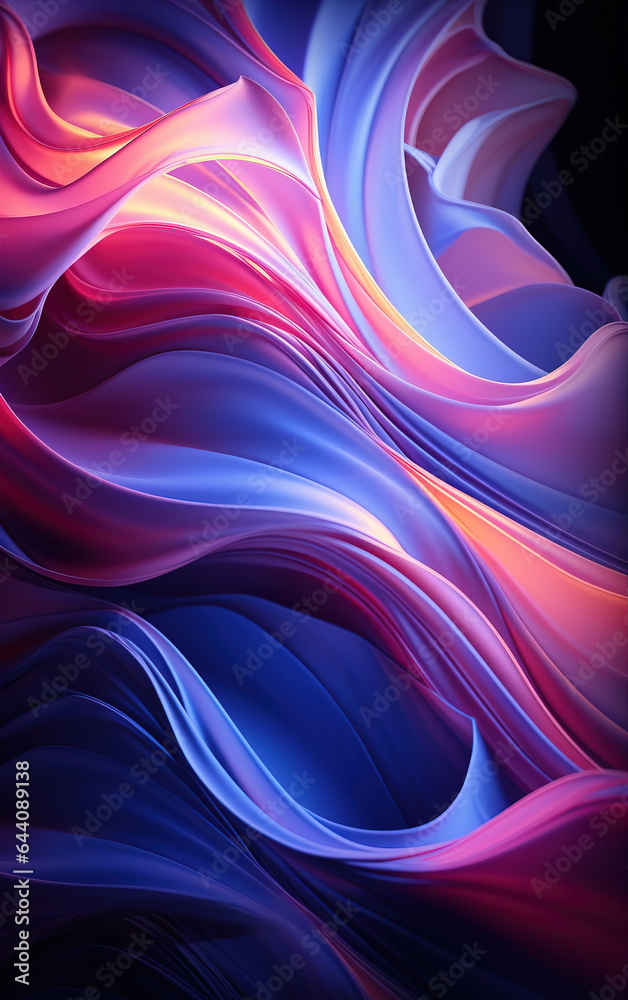 Sticker curved colorful abstract background,created with generative ai tecnology.