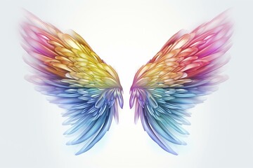 Transparent background with divine wings. Generative AI