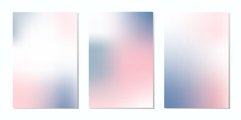 Set of gradient backgrounds in pastel colors. Design template for social media, poster, brochure, banner, flyer