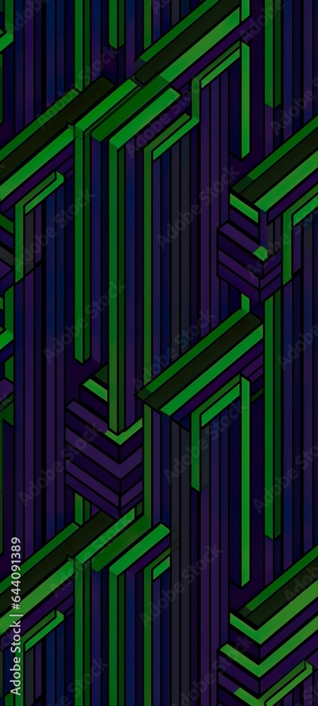 Wall mural abstract background with purple and green lines for iphone made with ai generative technology