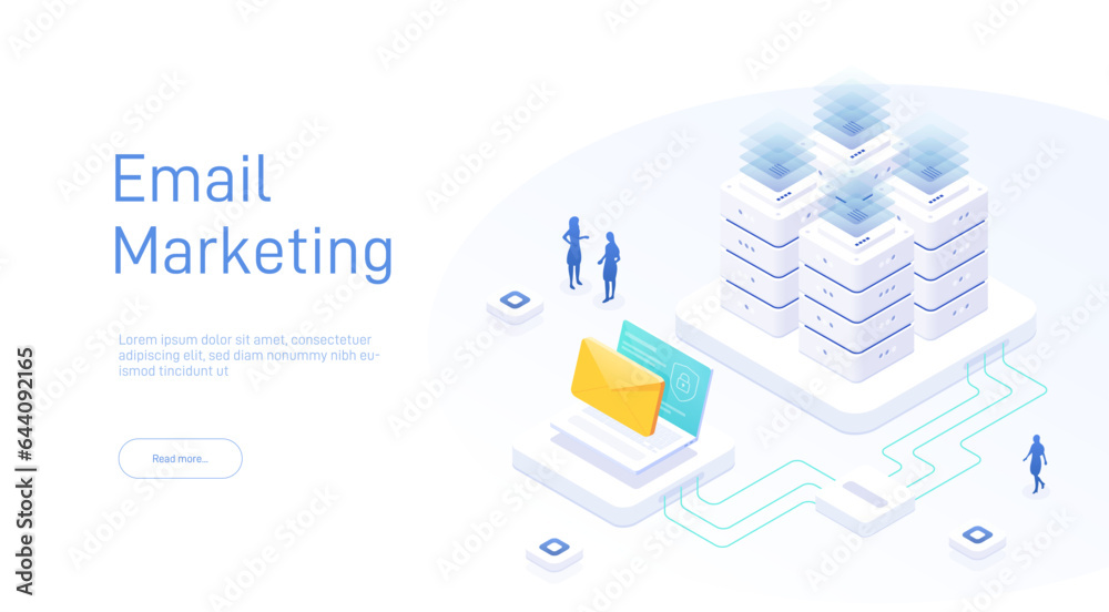 Poster email service concept. electronic mail message as part of business marketing. webmail or mobile serv