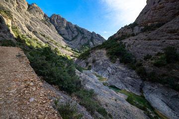 View of the canyon in Els estrets d`Arnes national park in Spain