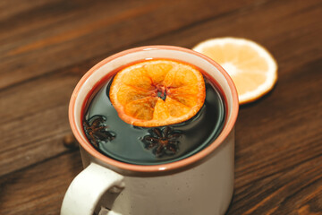 Spicy hot mulled wine drink made from red wine