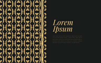 Gold and Black Pattern on Abstract Background Geometric Mosaic In Luxurious Ornament Style.