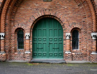 Fototapeta na wymiar old antique teal church door
