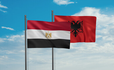 Egypt and Albania national flag