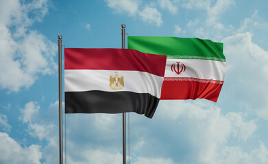 Iran and Egypt flag