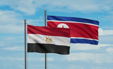 North Korea and Egypt flag