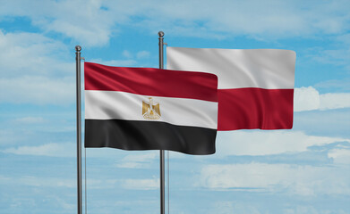 Poland and Egypt flag