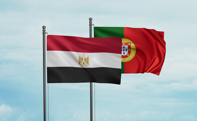 Portugal and Egypt flag